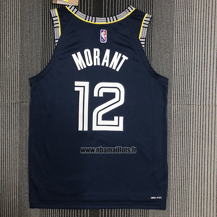 Maillot Memphis Grizzlies Ja Morant NO 12 Ville 2021-22 Authentique Bleu